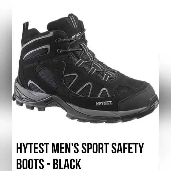 Hytest Men's Sport Safety Boots - Black Size 9 - Picture 1 of 11